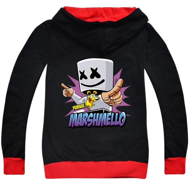 Dj Marshmello Yeah Mouse Boys Kids Cotton Black Zip Up Hoodie Jacket