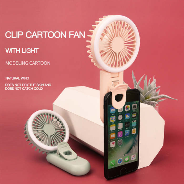 Dual-Use Fill Light Handheld Usb Charge Fan