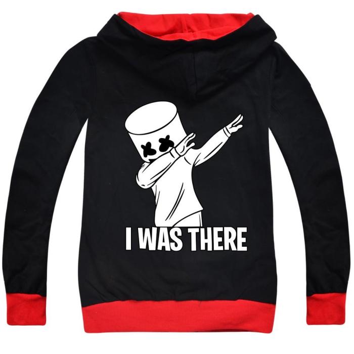 Dj Marshmello I Was There Black Grey Boys Zip Up Hoodie Jacket