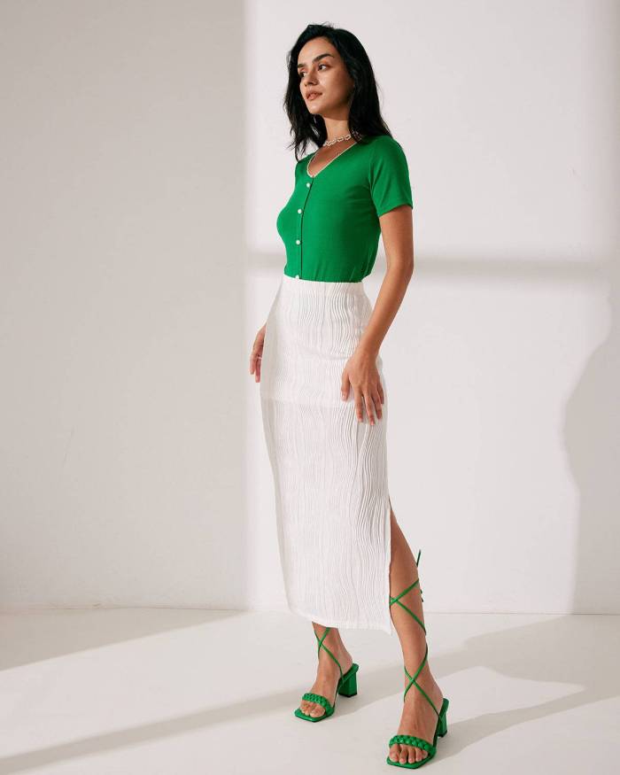 The Water Ripple Textured Bodycon Skirt