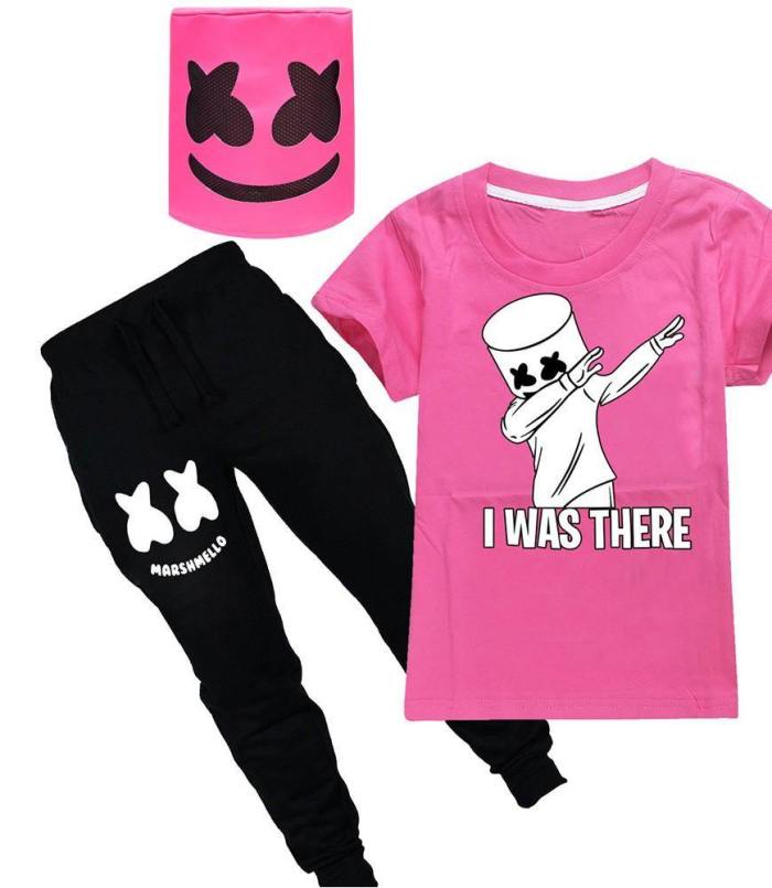 Dj Marshmello T Shirt And Sweatpants Outfit Sets Kids Cosplay Costume