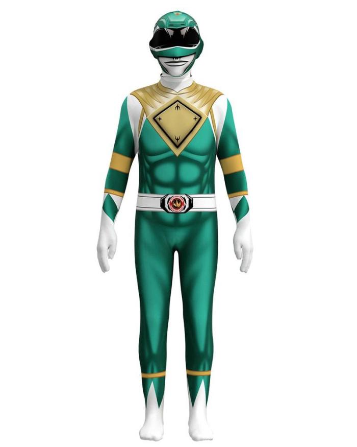 Boys Tommy Oliver Green Mighty Morphin Power Ranger Halloween Costume