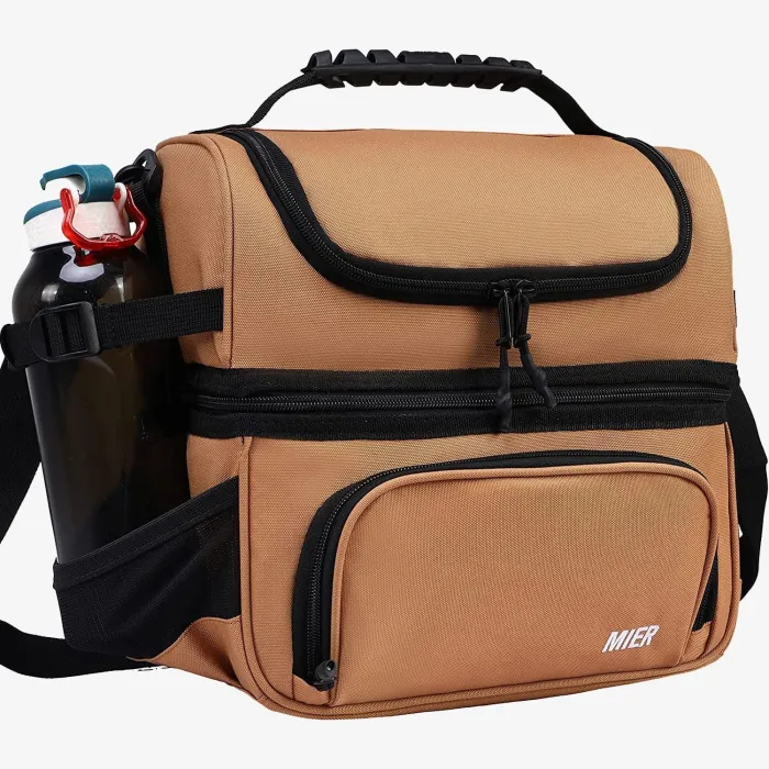 Large Insulated Lunch Bag Cooler Tote Dual Compartment