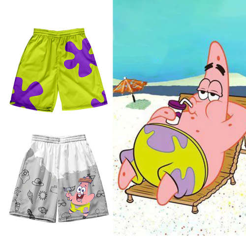 Patrick Spongebob Pants Loose Summer Casual Shorts 3D Printed Beach Shorts