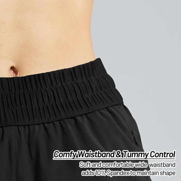 Women 5 Inches Running Shorts Quick Dry Workout Shorts With Liner