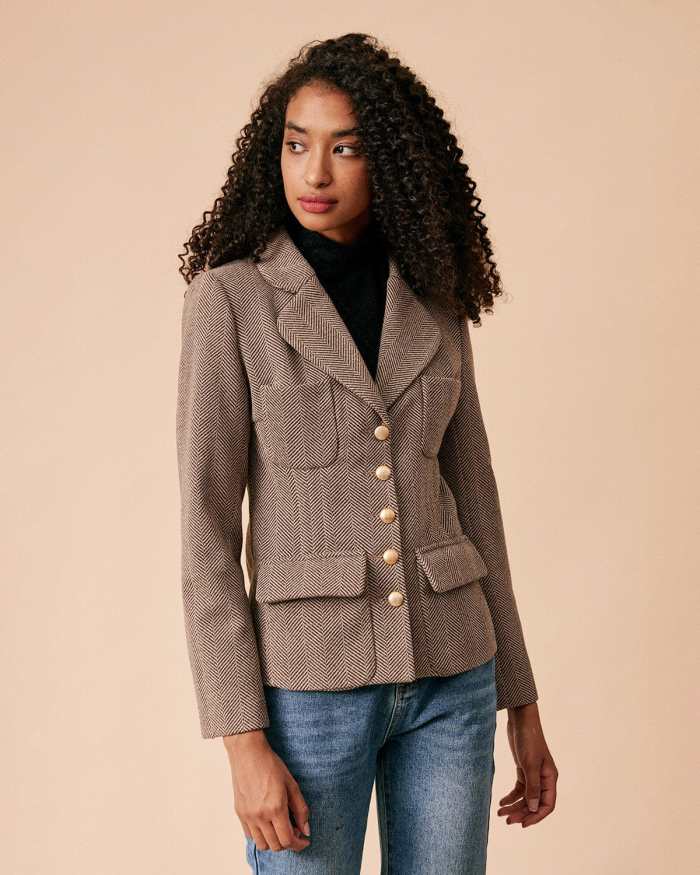 The Brown Collared Single-Breasted Jacket