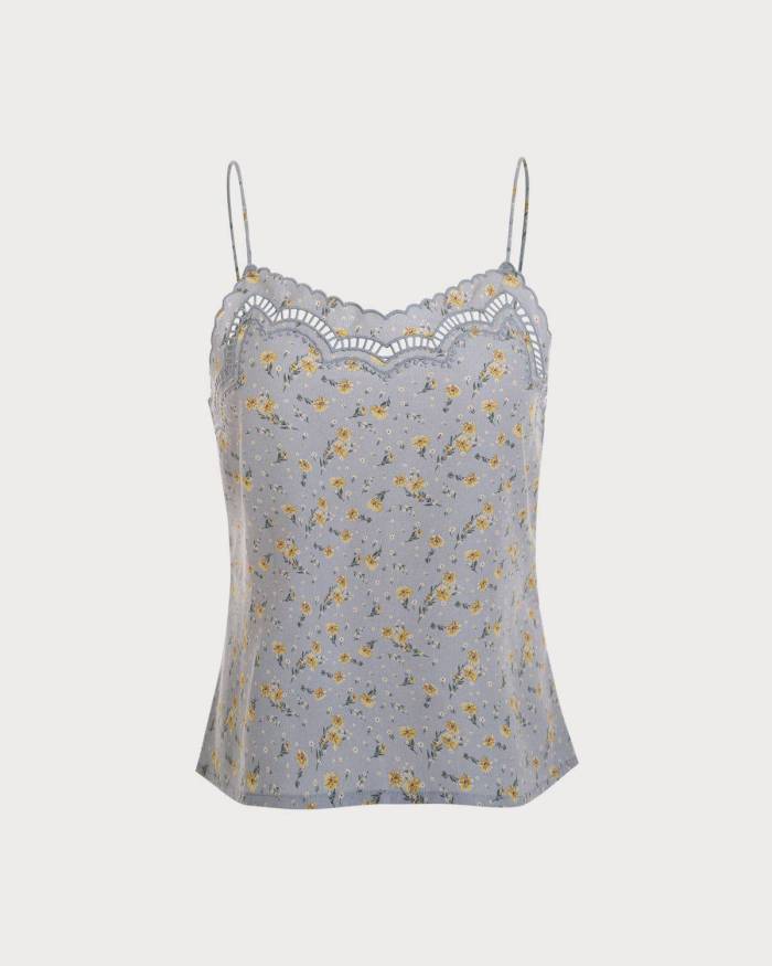 The Floral Lace Cutout Cami Top