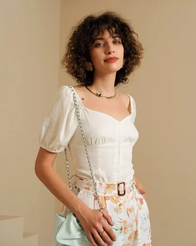The Solid Puff Sleeve Blouse