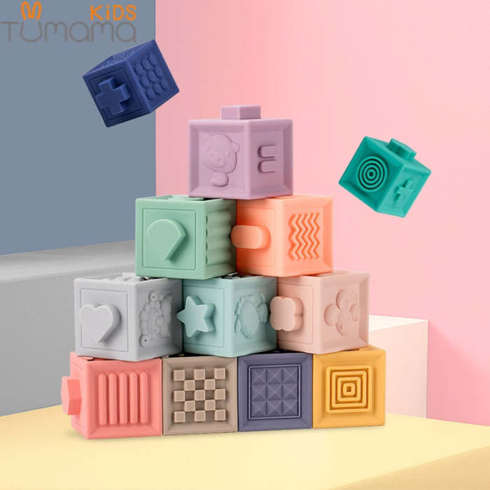 12Pcs Baby Toy Soft Building Blocks Stacking Blocks Touch Hand Balls