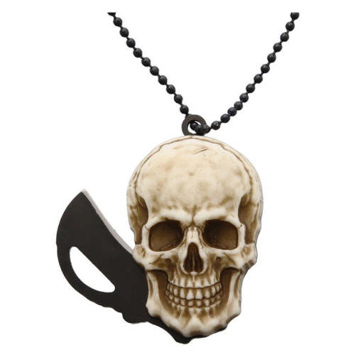 Skull Knife Stainless Steel Folding Knife Necklace