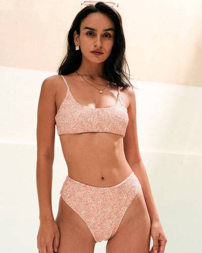 The Floral Ribbed Bikini Bottom