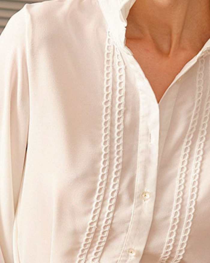 The Solid Mock Neck Blouse