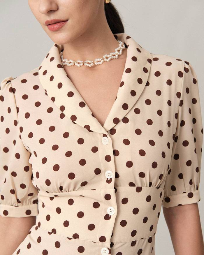 The Button-Up Polka Dot Midi Dress