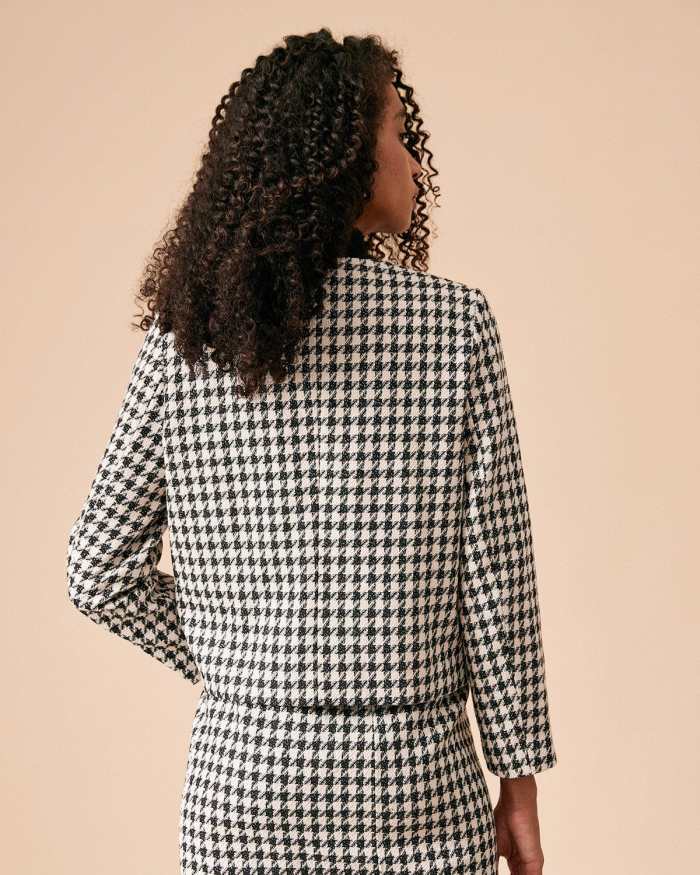 The Double-Breasted Plaid Tweed Jacket