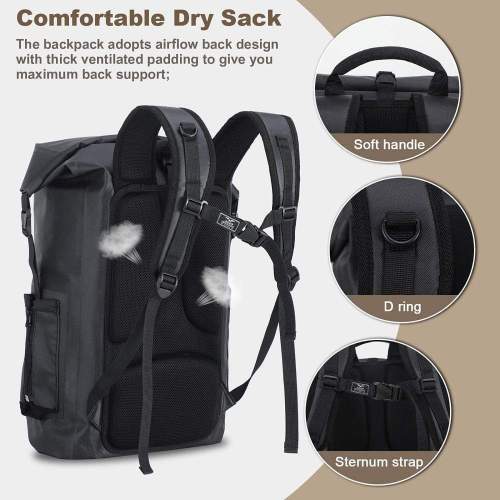 Waterproof Backpack Sack Roll-Top Closure Dry Bag