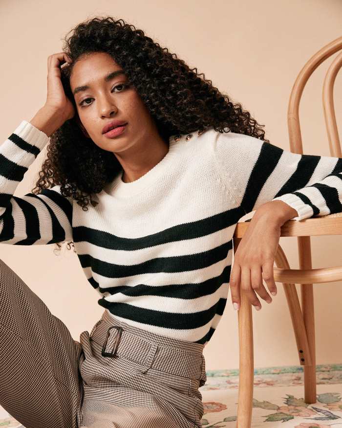 The Stripe Ribbed Knit Sweater