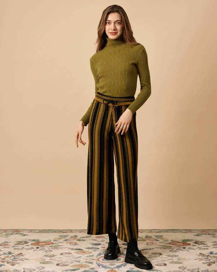The Solid Textured Turtleneck Knit Top
