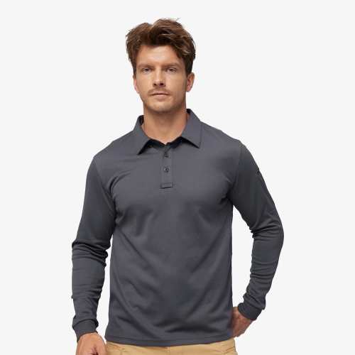 Men'S Outdoor Tactical Long Sleeve Polo Shirts Quick Dry