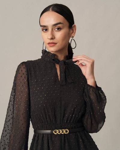 The Polka Dot Jacquard Midi Dress