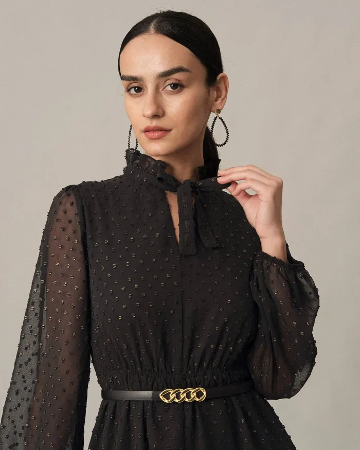 The Polka Dot Jacquard Midi Dress