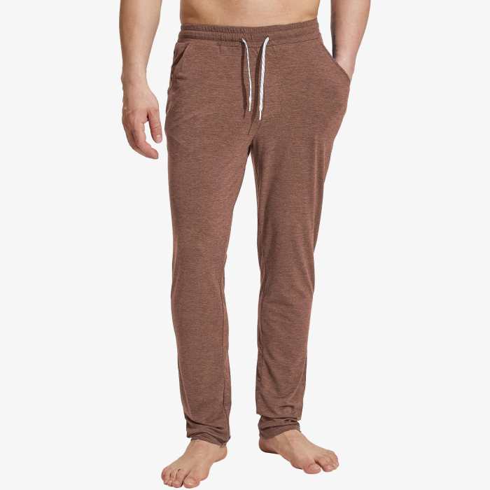 Men Soft Lounge Pants Open Bottom Sweatpants With Pocket