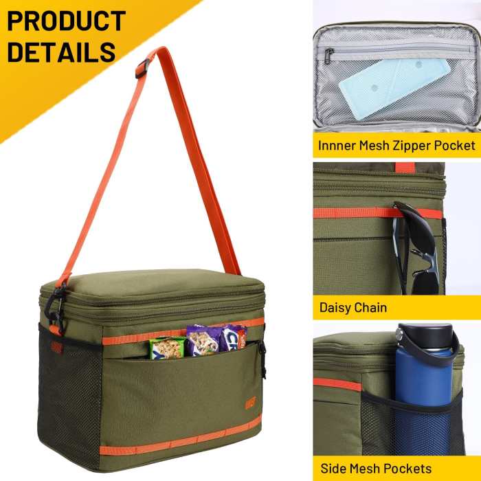 Insulated Cooler Lunch Bags With Expandable Compartment