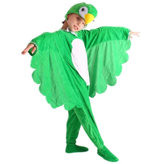 Boys Girls Green Red Parrot Bird Kids Halloween Costume
