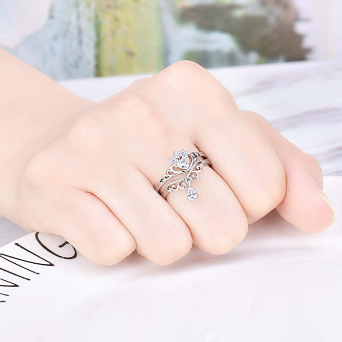 Two-In-One Personality Crown Ring Bff Ring
