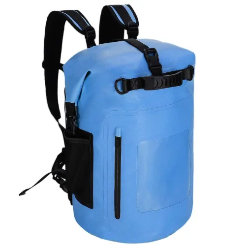 Waterproof Dry Backpack Roll Top Dry Bag With Zipper Pocket
