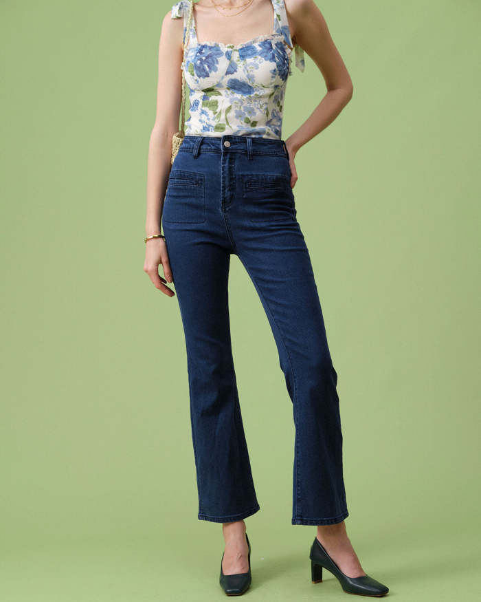 The Blue High Waisted Flare Jeans