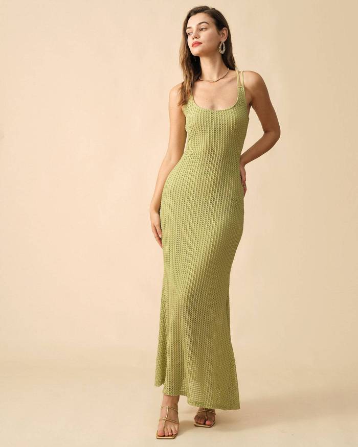 The Solid Textured Bodycon Maxi Dress