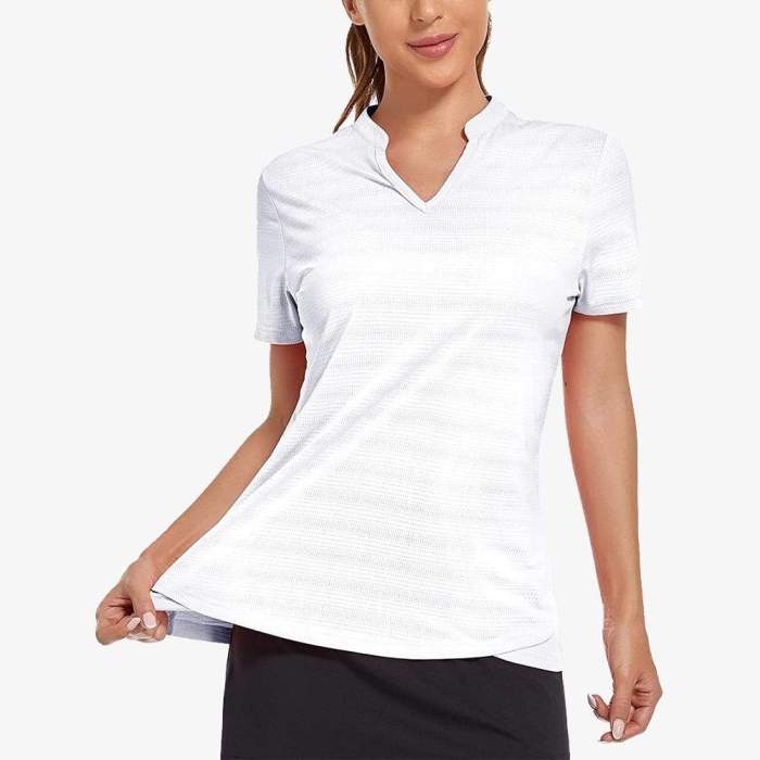 Women Golf Polo Shirts Collarless Upf 50+ Tennis Running T-Shirt