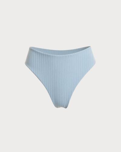 The Solid Color Textured Bikini Bottom