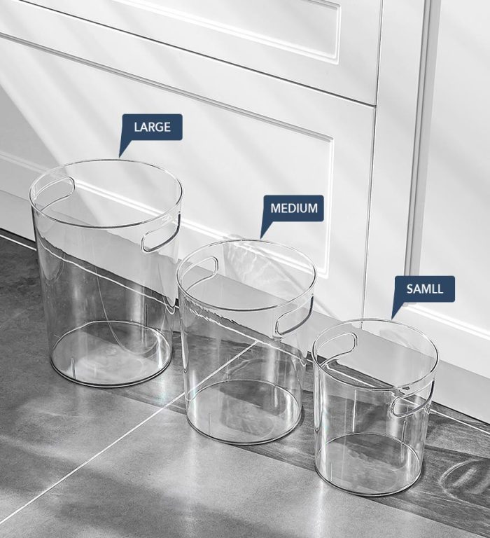 Transparent Trash Can With Handle