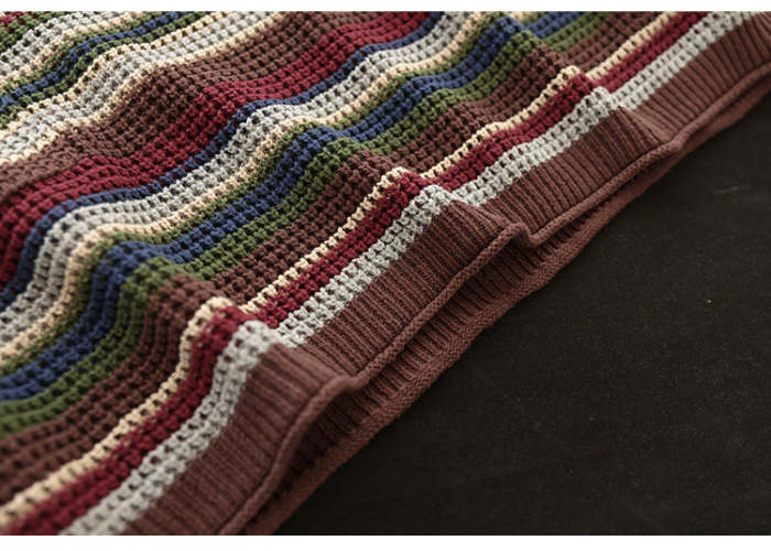 Women'S Autumn Striped Cotton Knitted Top