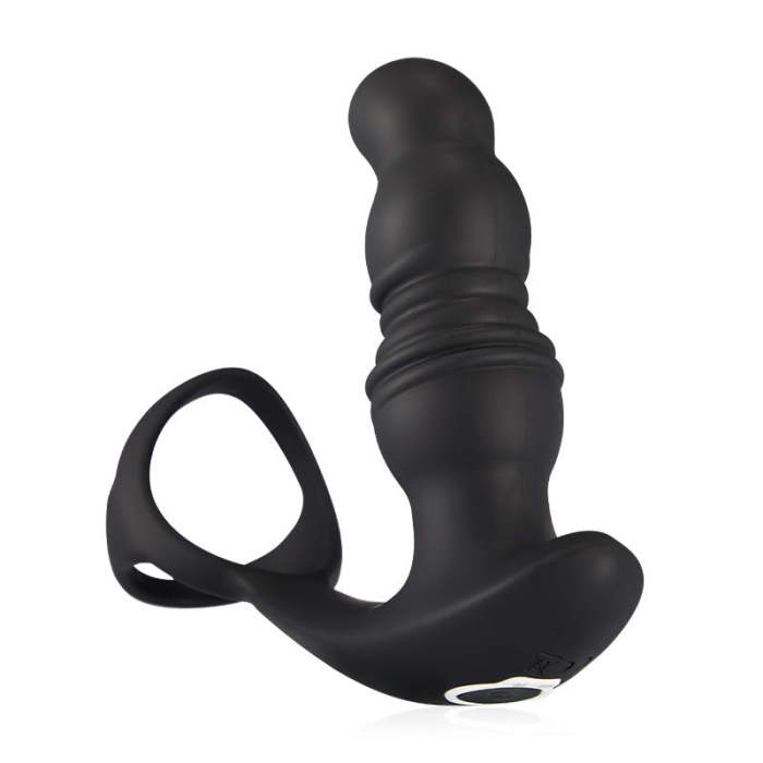 2 In 1 3 Thrusting 7 Vibrations Anal Massager With Cock Ring