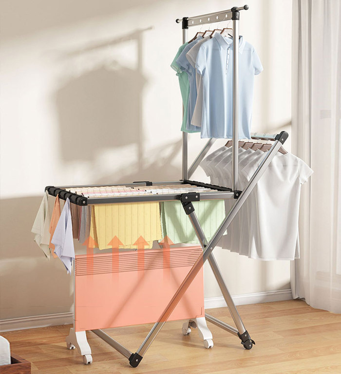 Foldable Drying Rack With Wheels