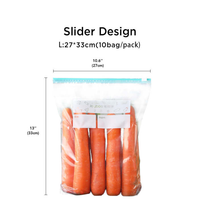 Slider Freezer Bags For Food Organization And Storage Double Zipper Design