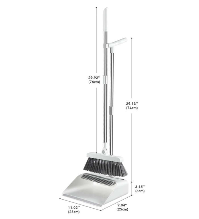 Standing Dustpan And Broom  For Indoor Lobby Office Kitchen Sweeping