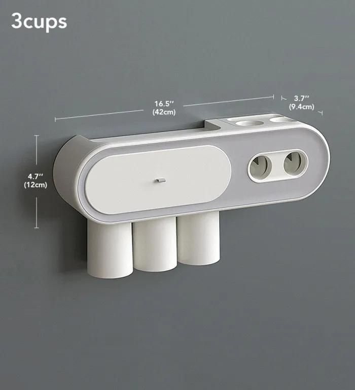 Wall Mounted Toothbrush Holder And Dispenser For Bathroom