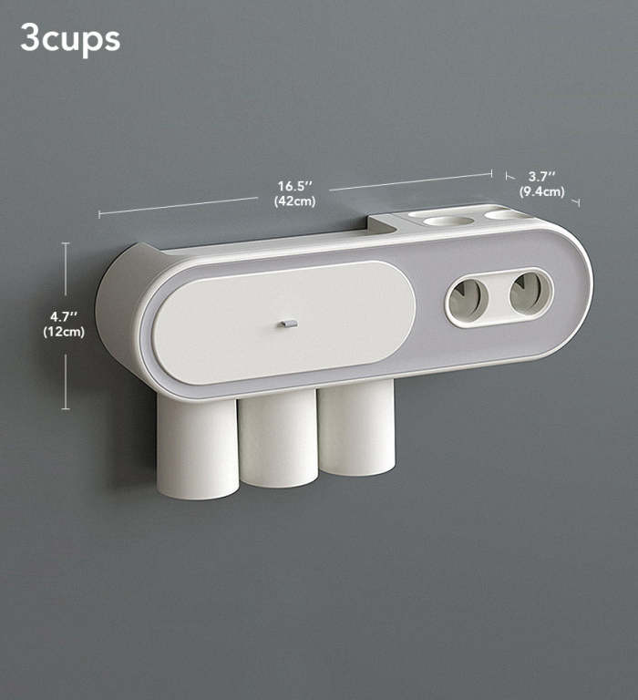 Wall Mounted Toothbrush Holder And Dispenser For Bathroom