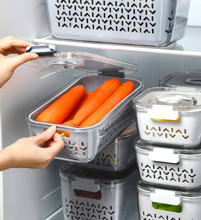 Multifunctional Fridge Timer Control Storage Containers