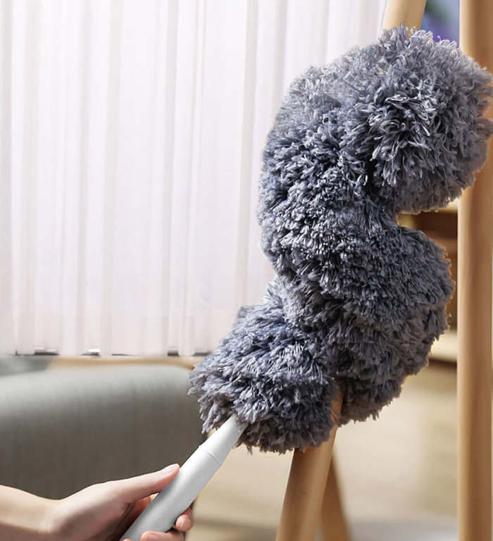 Microfiber Duster With Extension Pole And Drying Rack