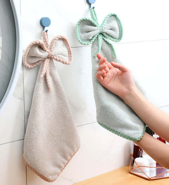 Bow Hand Towels With Hanging Loop