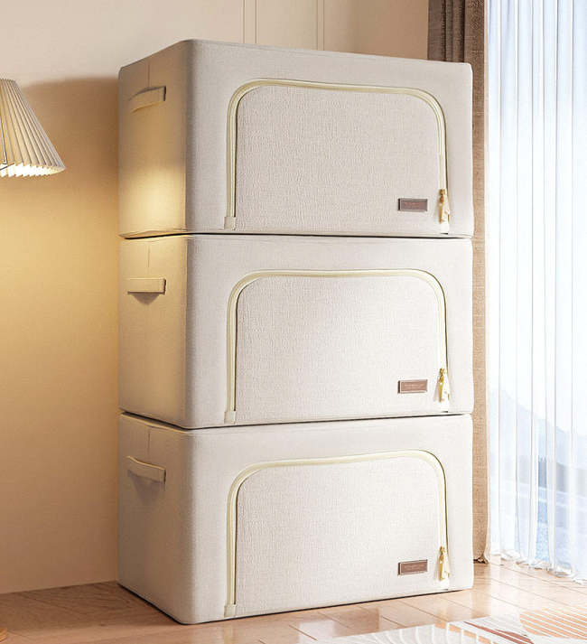 Sturdy Stackable For Closet Steel Frame Storage Box