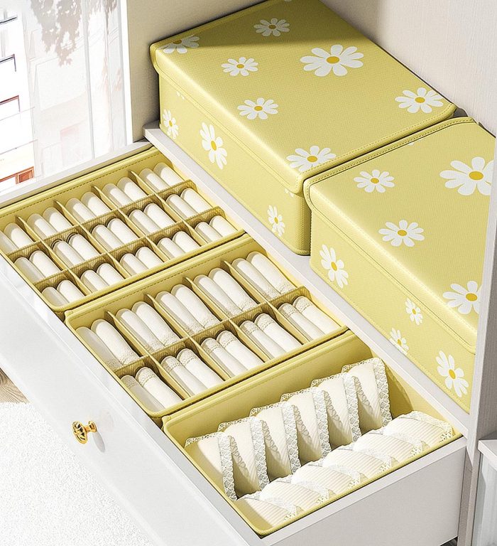 Cotton Underwear Storage Organizer With Lids