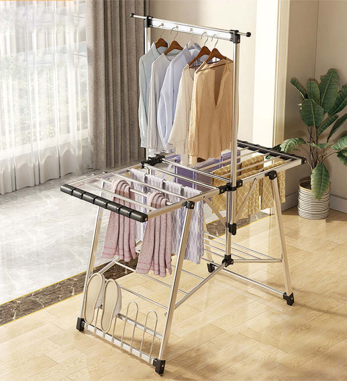 Foldable Drying Rack With Wheels