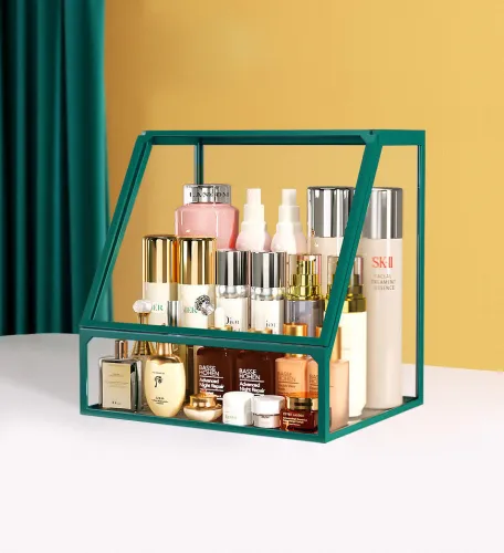 Multifunctional Waterproof And Dustproof Emerald Glass Cosmetic Storage