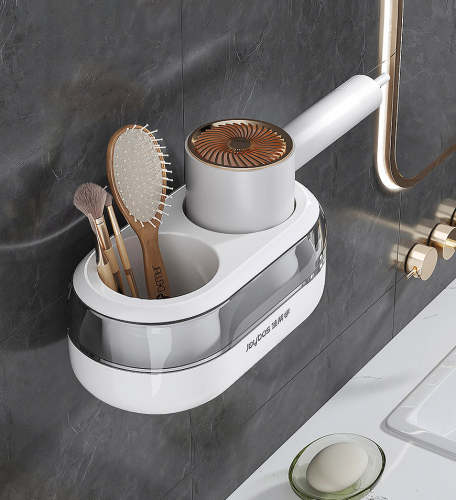 Wall-Mounted Hairdryer Storage Shelf