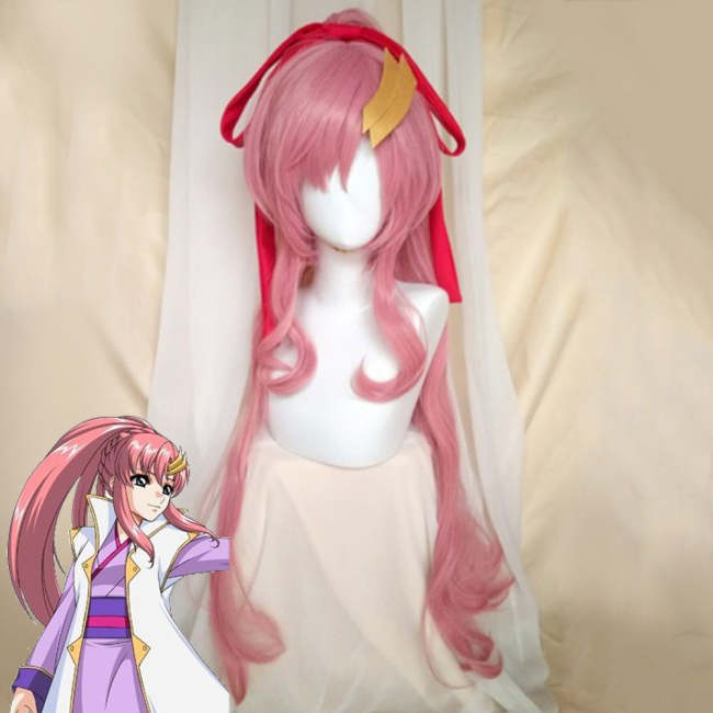 Mobile Suit Gundam Seed Lacus Clyne Pink Cosplay Wig - C Edition